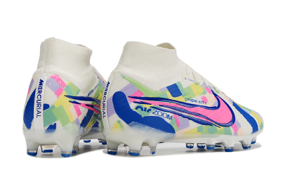 Nike Air Zoom Mercurial Superfly 9 Elite AG Football Boots - White/Pink/Blue/Yellow