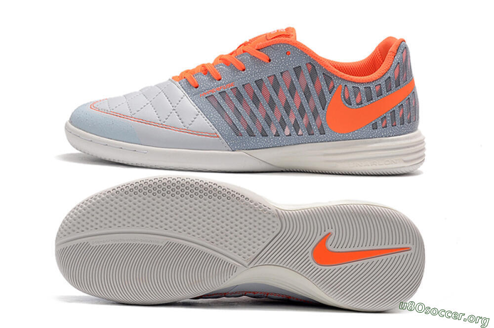 Nike Lunar Gato 2 IC Football Shoes - White/Grey/Orange 1