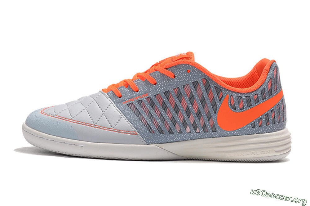 Nike Lunar Gato 2 IC Football Shoes - White/Grey/Orange 2