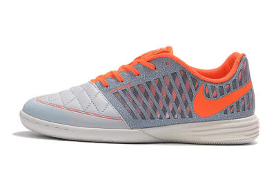 Nike Lunar Gato 2 IC Football Shoes - White/Grey/Orange