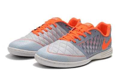 Nike Lunar Gato 2 IC Football Shoes - White/Grey/Orange