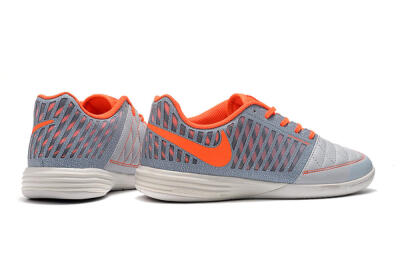 Nike Lunar Gato 2 IC Football Shoes - White/Grey/Orange