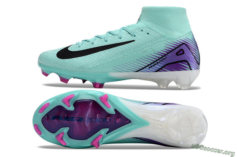 Nike Air Zoom Mercurial Superfly 10 Elite FG Football Boots - Jade/Black/Purple 1