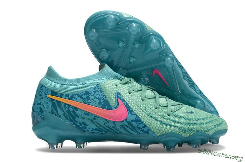 Nike Phantom Luna Elite AG Football Boots - Jade/Pink/Yellow 2