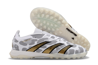 Adidas Predator 24 Elite TF Football Shoes - White/Black/Gold