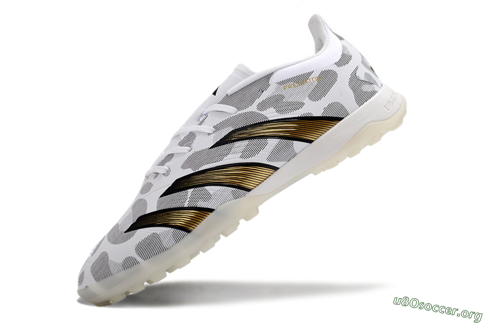 Adidas Predator 24 Elite TF Football Shoes - White/Black/Gold 5