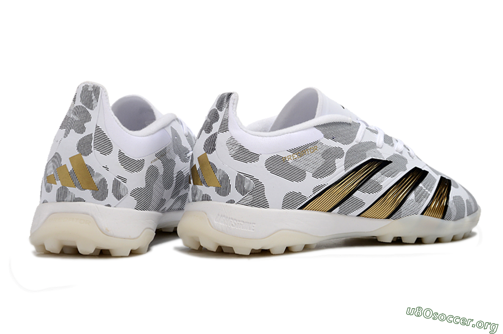 Adidas Predator 24 Elite TF Football Shoes - White/Black/Gold 6