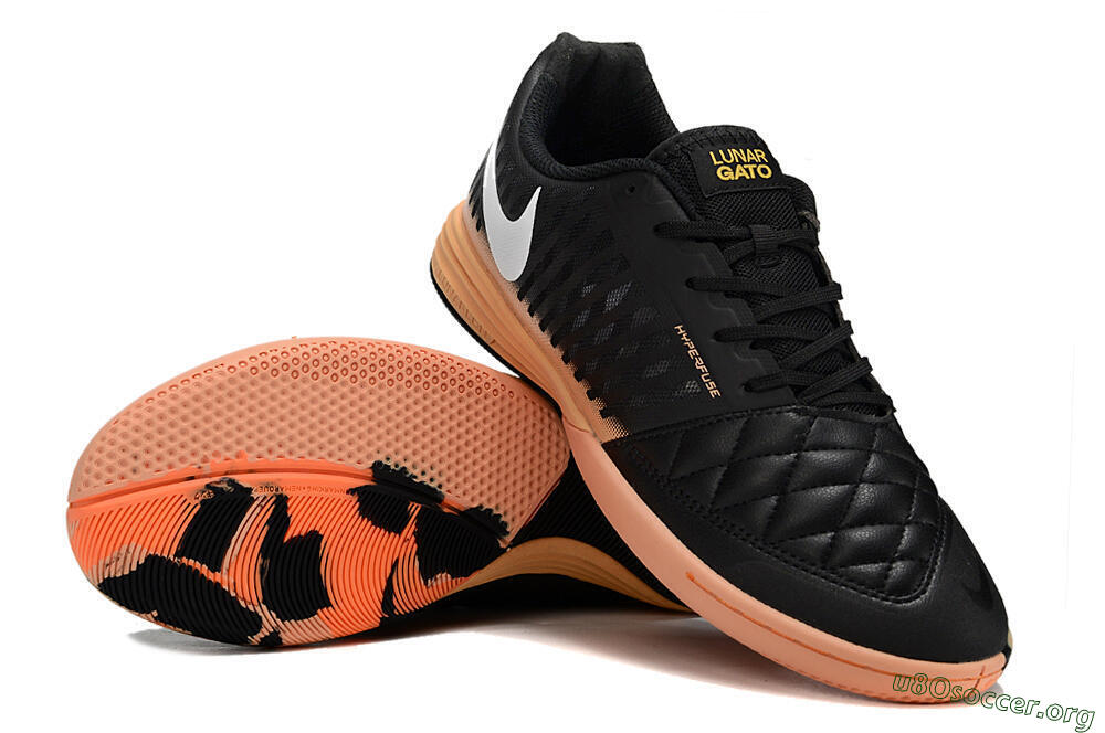 Nike Lunar Gato 2 IC Football Shoes - Black/White/Yellow 0