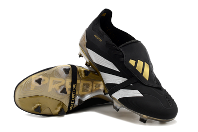 Adidas Predator Elite Foldover Tongue FG Football Boots - Black/White/Gold