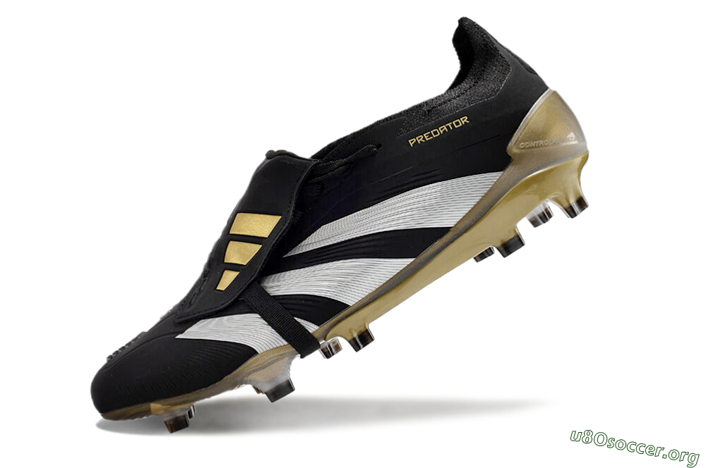 Adidas Predator Elite Foldover Tongue FG Football Boots - Black/White/Gold 5