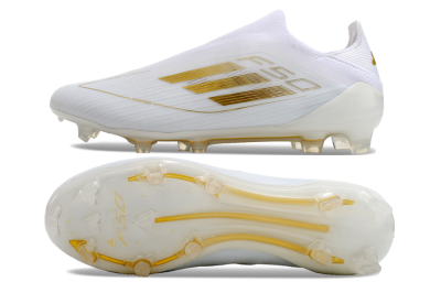 Adidas F50+ Adizero FG Football Boots - White/Gold