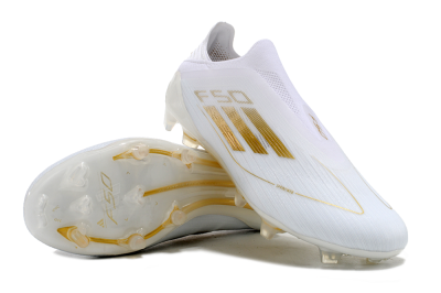 Adidas F50+ Adizero FG Football Boots - White/Gold
