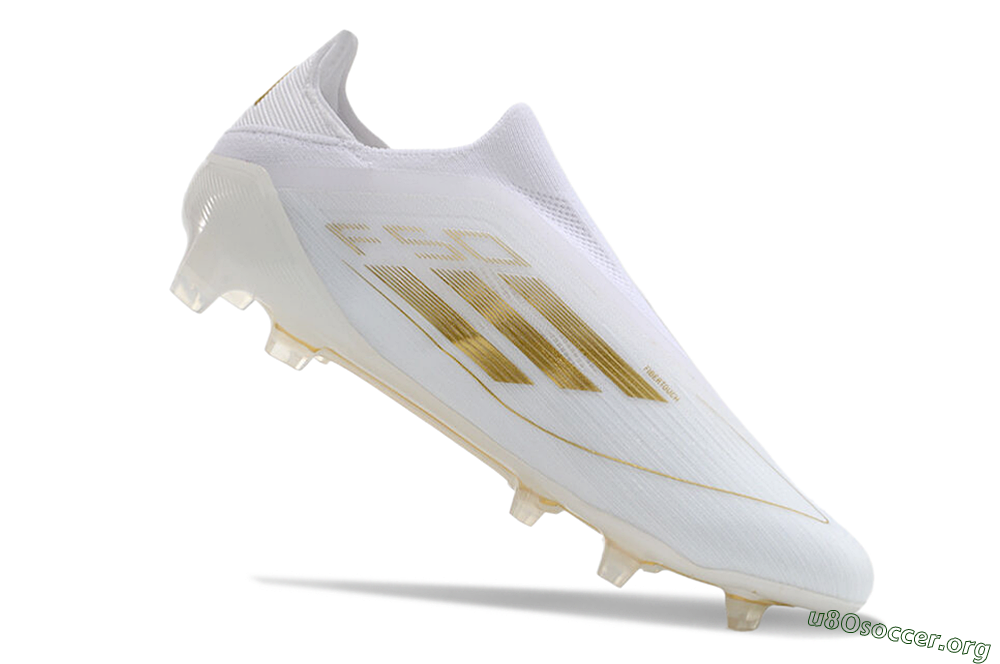 Adidas F50+ Adizero FG Football Boots - White/Gold 4