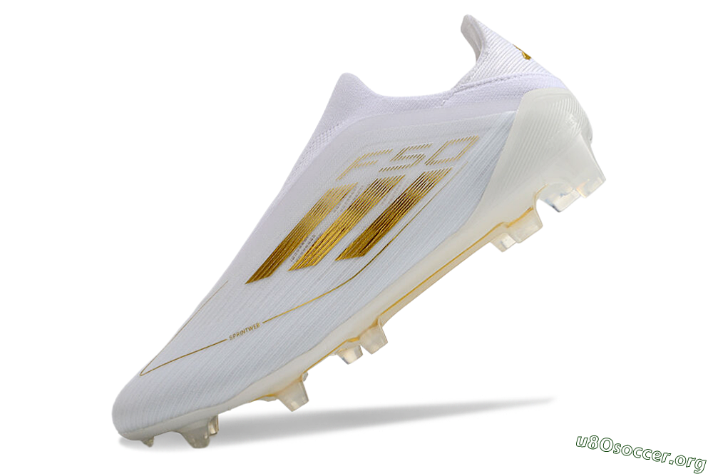 Adidas F50+ Adizero FG Football Boots - White/Gold 5