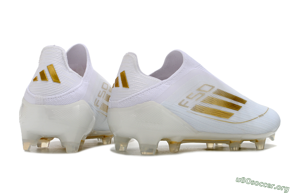 Adidas F50+ Adizero FG Football Boots - White/Gold 6