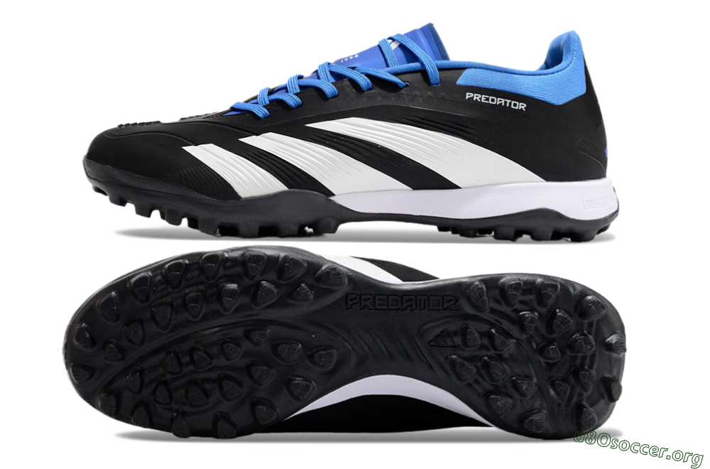Adidas Predator 24 Elite TF Football Shoes - Black/White/Blue 1
