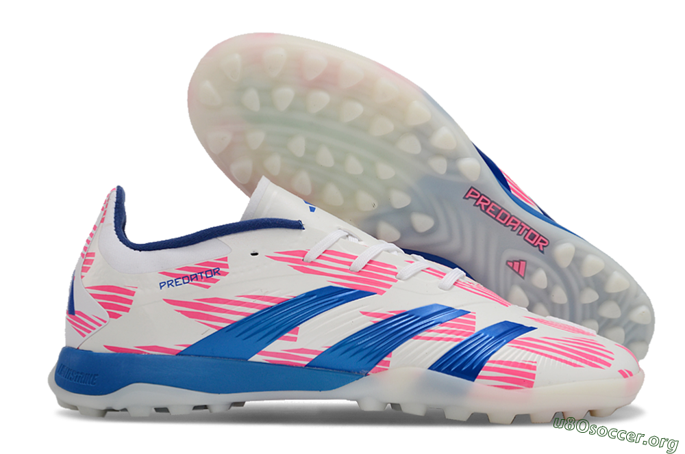 Adidas Predator 24 Elite TF Football Shoes - White/Pink/Blue 2