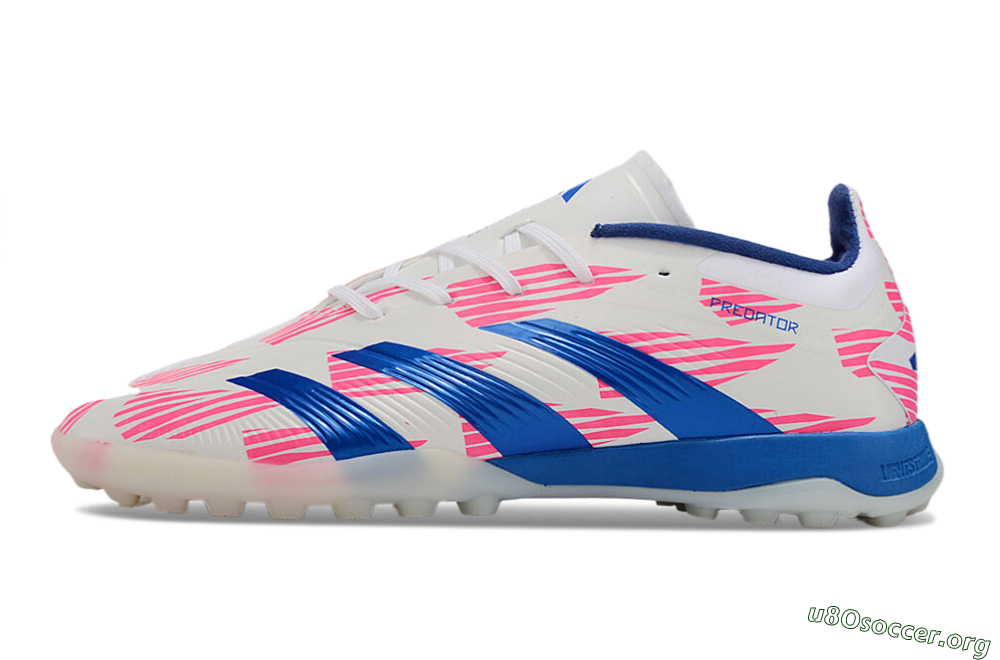 Adidas Predator 24 Elite TF Football Shoes - White/Pink/Blue 3