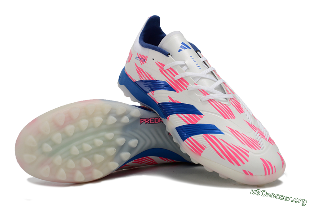 Adidas Predator 24 Elite TF Football Shoes - White/Pink/Blue 0