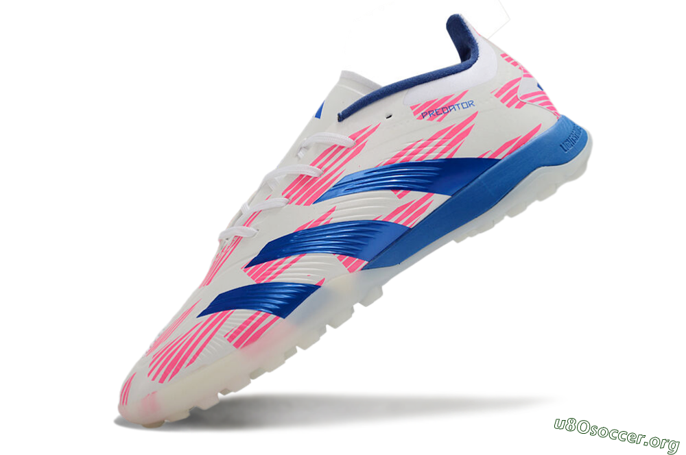 Adidas Predator 24 Elite TF Football Shoes - White/Pink/Blue 5