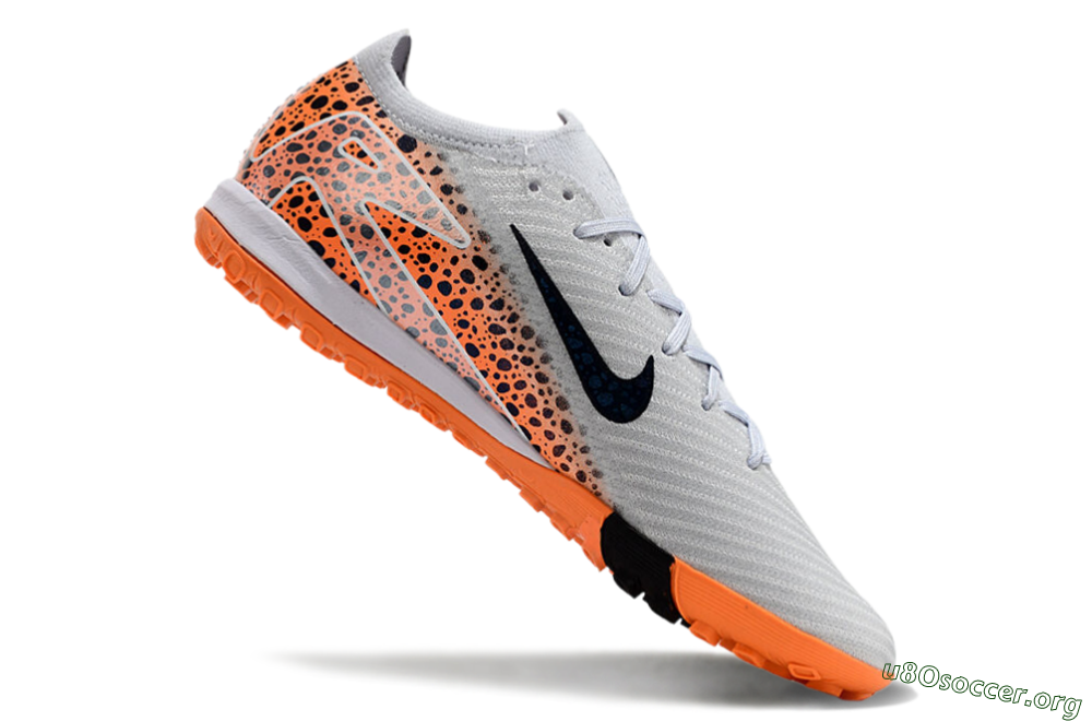 Nike Air Zoom Mercurial Vapor 15 Elite TF Football Shoes - Grey/Orange/Black 4