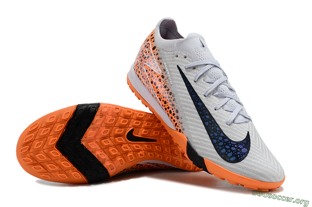 Nike Air Zoom Mercurial Vapor 15 Elite TF Football Shoes - Grey/Orange/Black 0