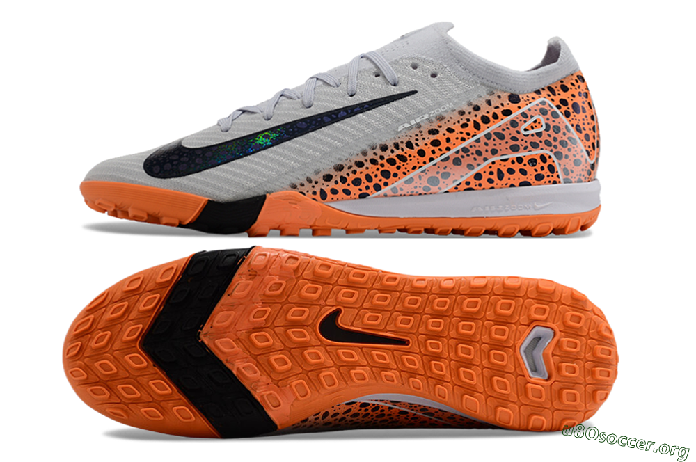 Nike Air Zoom Mercurial Vapor 15 Elite TF Football Shoes - Grey/Orange/Black 1