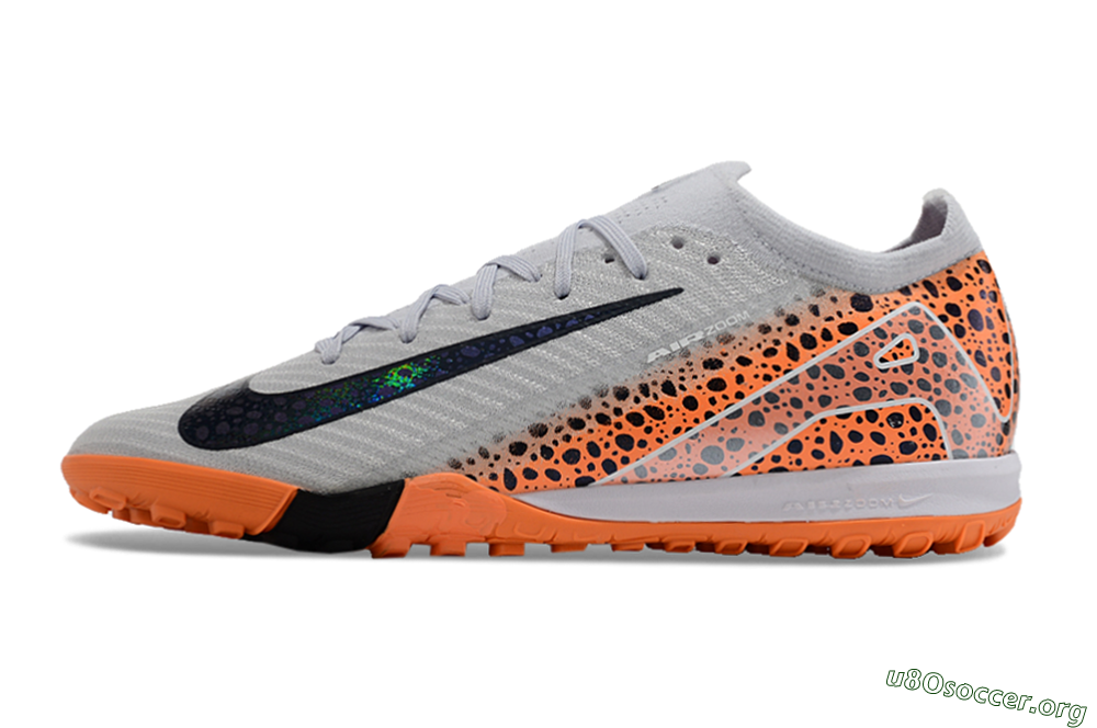 Nike Air Zoom Mercurial Vapor 15 Elite TF Football Shoes - Grey/Orange/Black 3