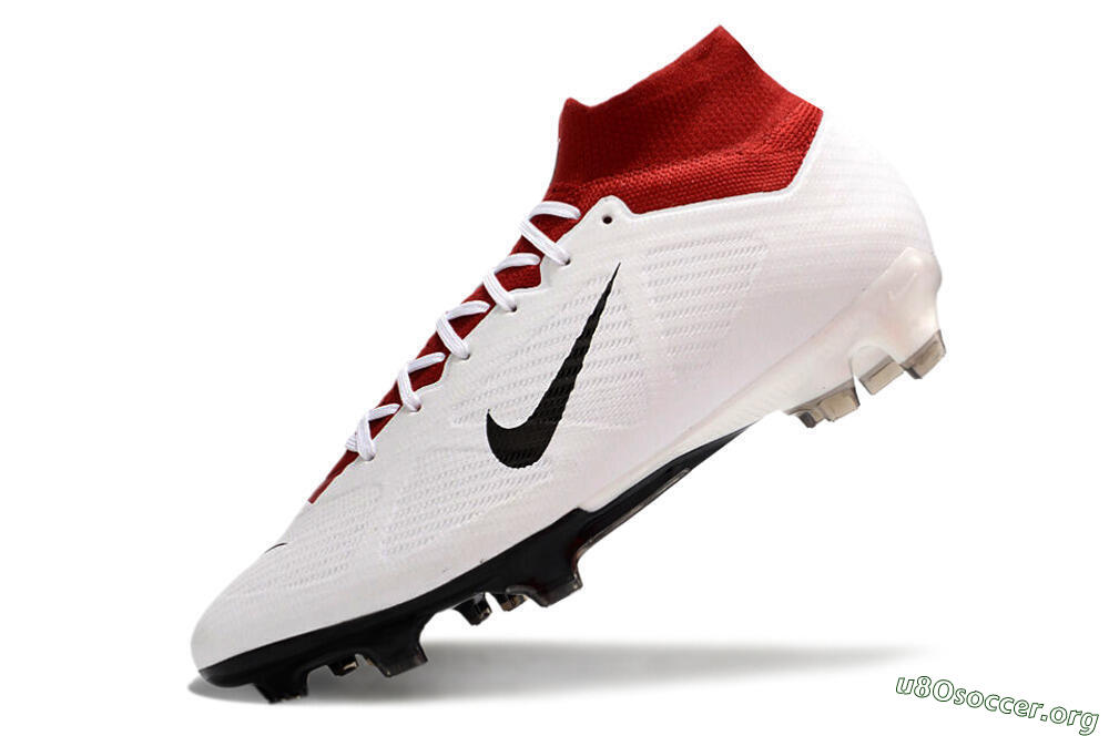 Nike Air Zoom Mercurial Superfly 9 Elite FG Football Boots - White/Black/Red 5