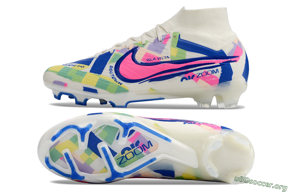 Nike Air Zoom Mercurial Superfly 9 Elite FG Football Boots - White/Rainbow 1
