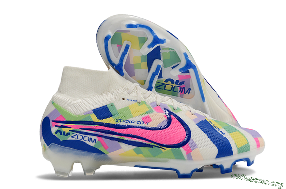 Nike Air Zoom Mercurial Superfly 9 Elite FG Football Boots - White/Rainbow 2
