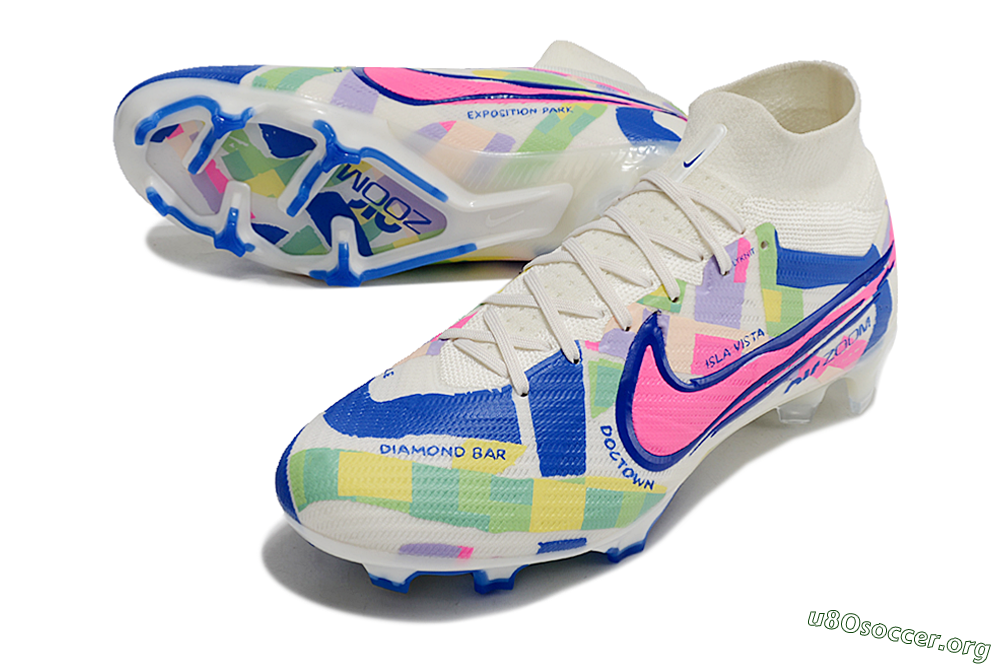 Nike Air Zoom Mercurial Superfly 9 Elite FG Football Boots - White/Rainbow 0