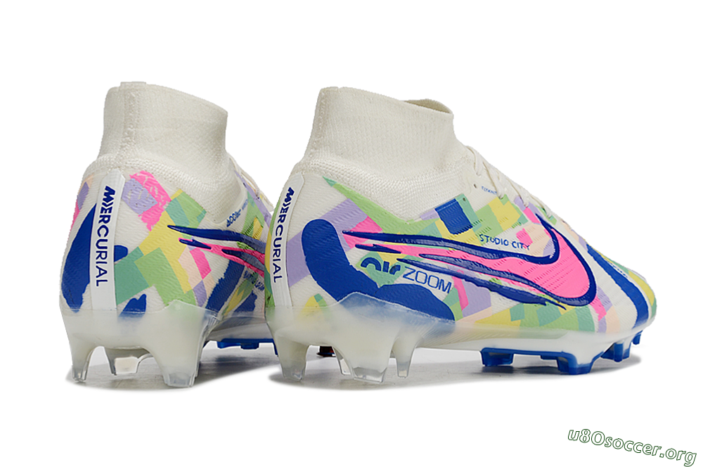 Nike Air Zoom Mercurial Superfly 9 Elite FG Football Boots - White/Rainbow 6
