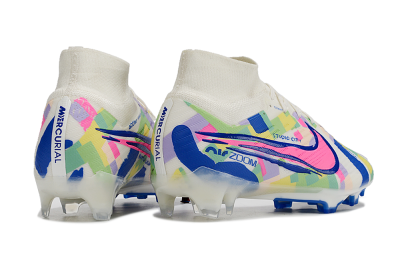 Nike Air Zoom Mercurial Superfly 9 Elite FG Football Boots - White/Rainbow