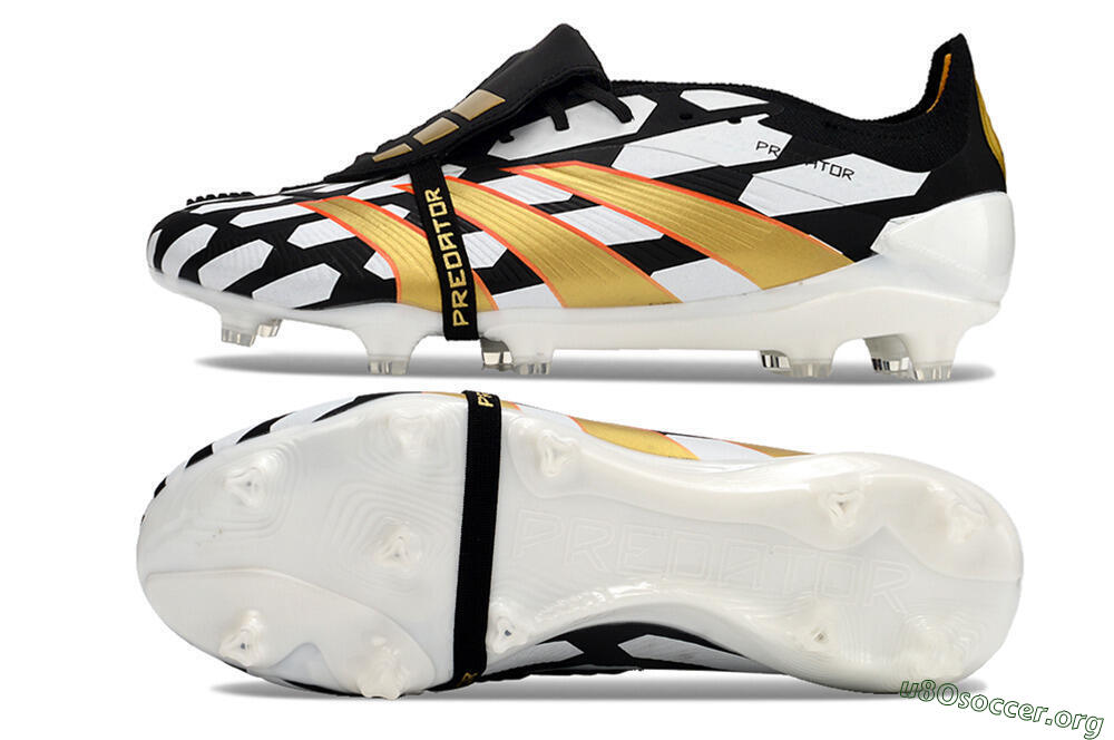 Adidas Predator Elite Foldover Tongue FG Football Boots - Black/White/Gold 1