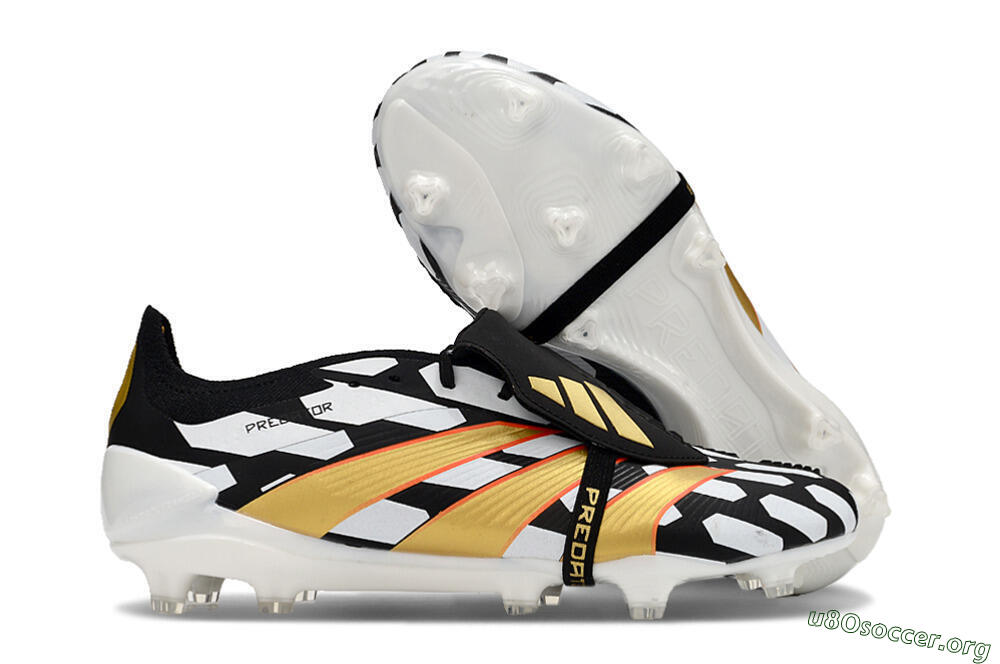 Adidas Predator Elite Foldover Tongue FG Football Boots - Black/White/Gold 2