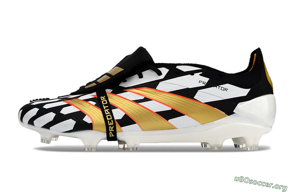 Adidas Predator Elite Foldover Tongue FG Football Boots - Black/White/Gold 3