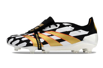Adidas Predator Elite Foldover Tongue FG Football Boots - Black/White/Gold