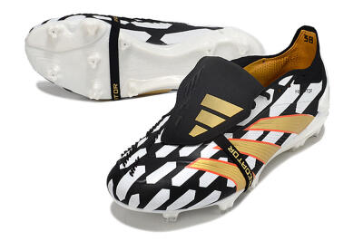 Adidas Predator Elite Foldover Tongue FG Football Boots - Black/White/Gold
