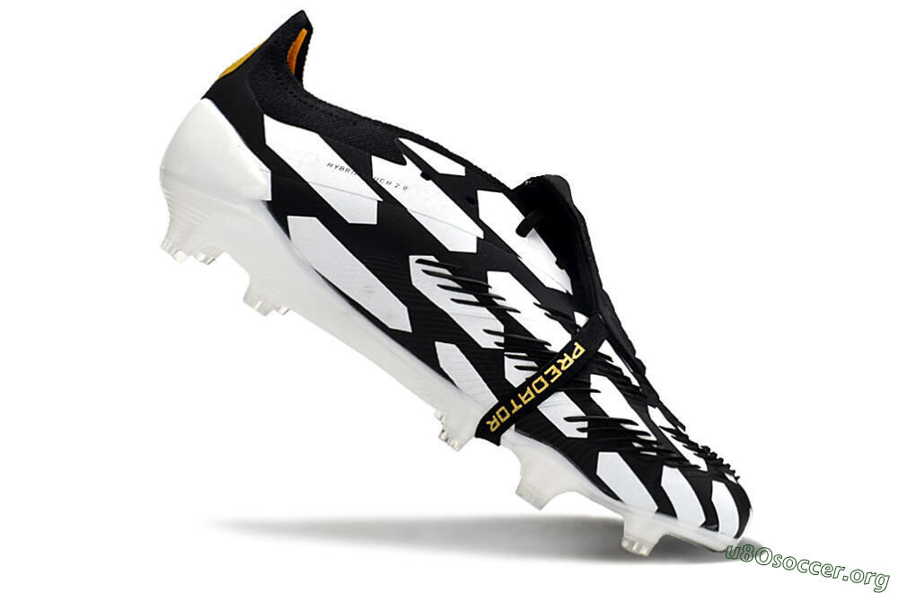 Adidas Predator Elite Foldover Tongue FG Football Boots - Black/White/Gold 4