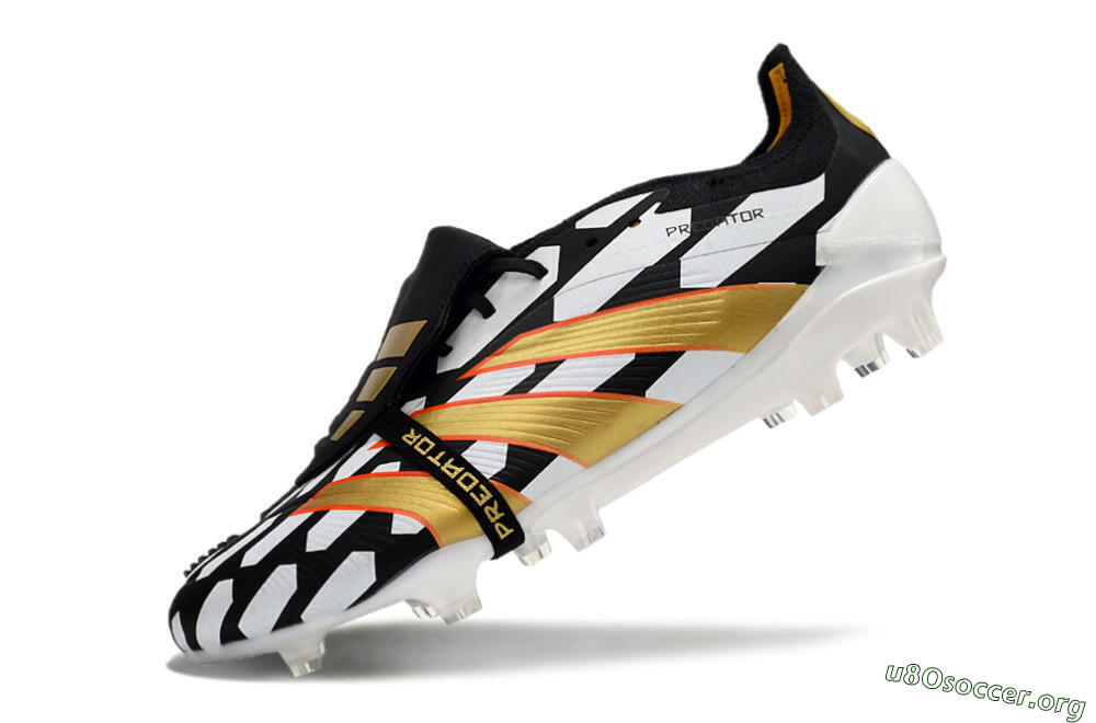 Adidas Predator Elite Foldover Tongue FG Football Boots - Black/White/Gold 5
