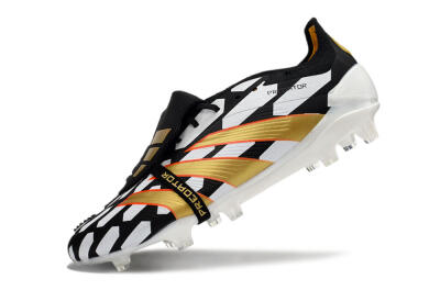 Adidas Predator Elite Foldover Tongue FG Football Boots - Black/White/Gold