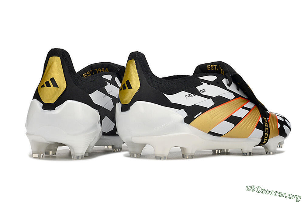 Adidas Predator Elite Foldover Tongue FG Football Boots - Black/White/Gold 6