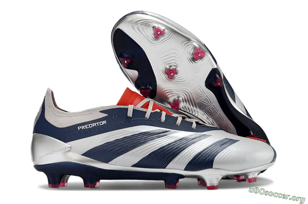 Adidas Predator Accuracy Elite FG Football Boots - Silver/Blue/Red 2