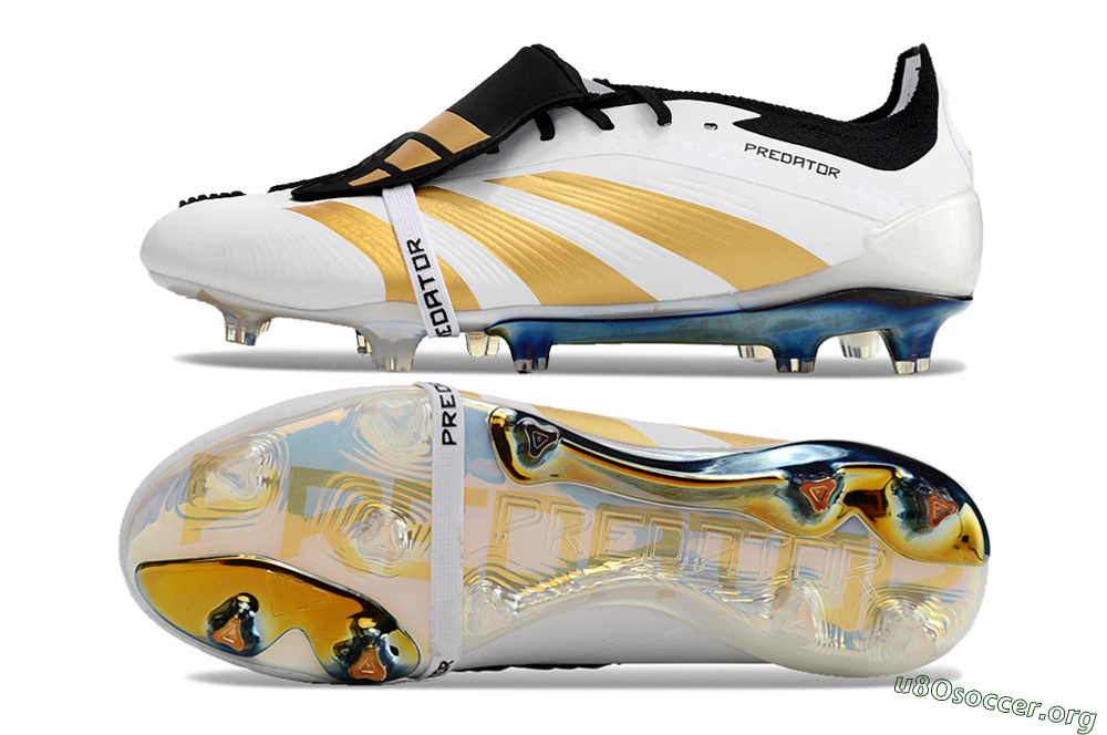 Adidas Predator Elite Foldover Tongue FG Football Boots - White/Gold/Black 1