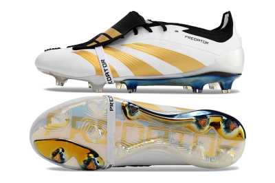 Adidas Predator Elite Foldover Tongue FG Football Boots - White/Gold/Black