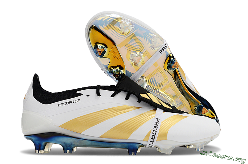 Adidas Predator Elite Foldover Tongue FG Football Boots - White/Gold/Black 2