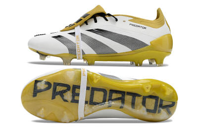 Adidas Predator Elite Foldover Tongue FG Football Boots - White/Black/Yellow