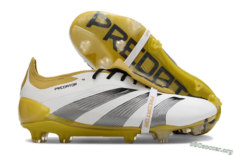 Adidas Predator Elite Foldover Tongue FG Football Boots - White/Black/Yellow 2