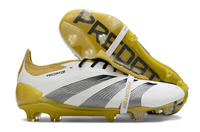 Adidas Predator Elite Foldover Tongue FG Football Boots - White/Black/Yellow